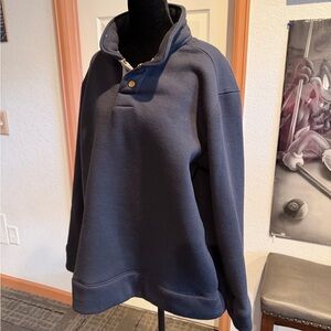 Men's Navy Blue Pullover Fleece Lined Jacket